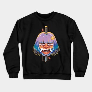 Japanese Oni Girl Crewneck Sweatshirt